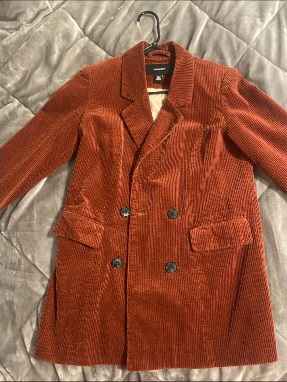 Vero Moda Women's Double-Breasted Corduroy Coat